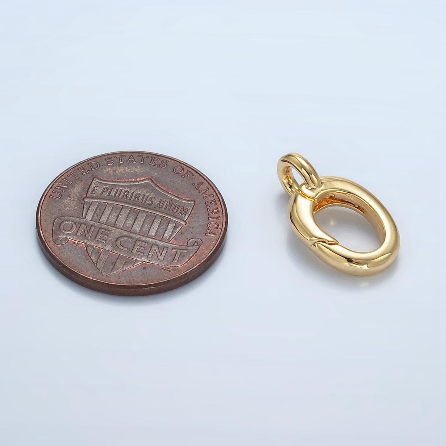 24k gold filled oval clasp spring push gate with closed link for diy jewelry finding necklace charm supply z899
