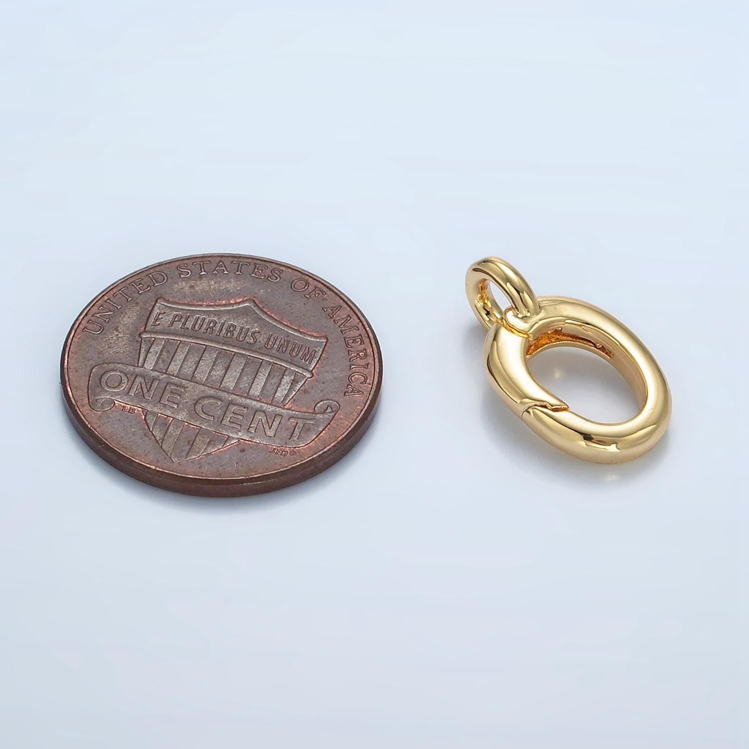 24k gold filled oval clasp spring push gate with closed link for diy jewelry finding necklace charm supply z899
