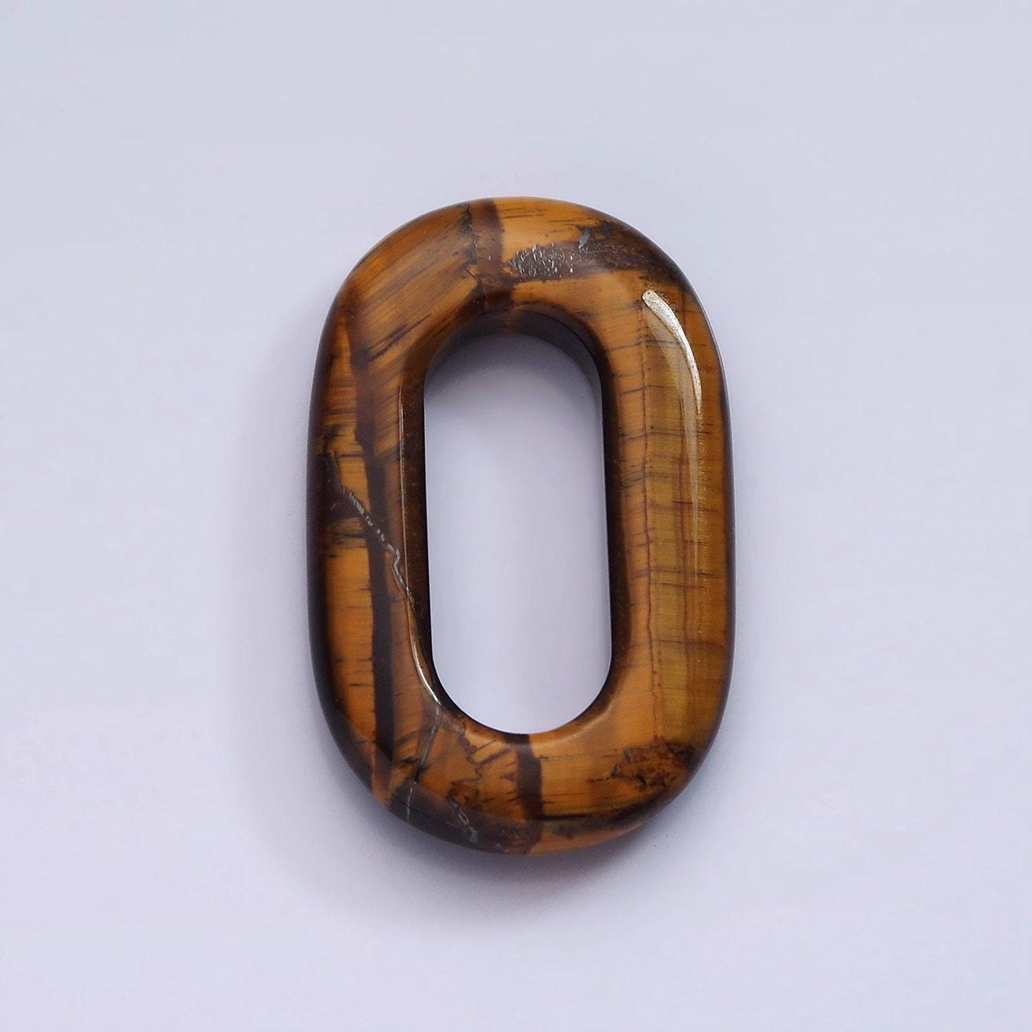 Tiger eye natural oval open stone beads brown gemstone oblong oval findings 40mm x 25mm jewelry supply z548