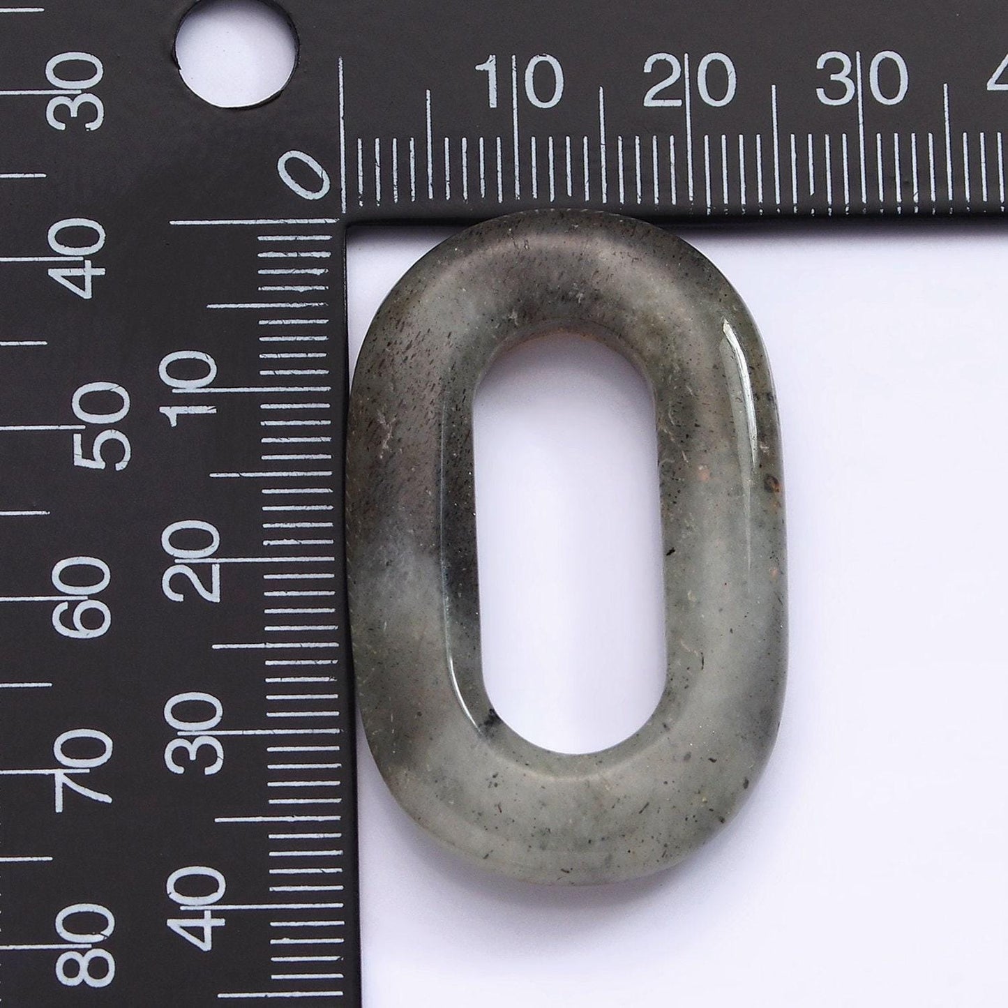 40mm labradorite natural gemstone open oblong rectangular jewelry findings | z551