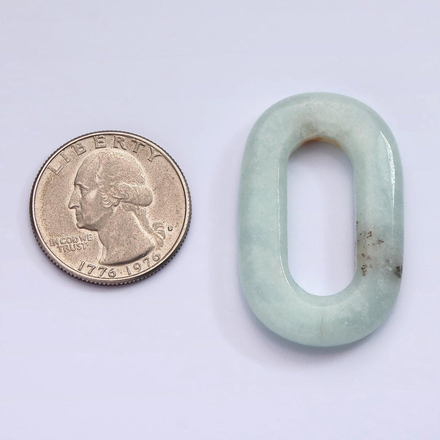 40mm amazonite natural gemstone open oblong rectangular jewelry findings | z549