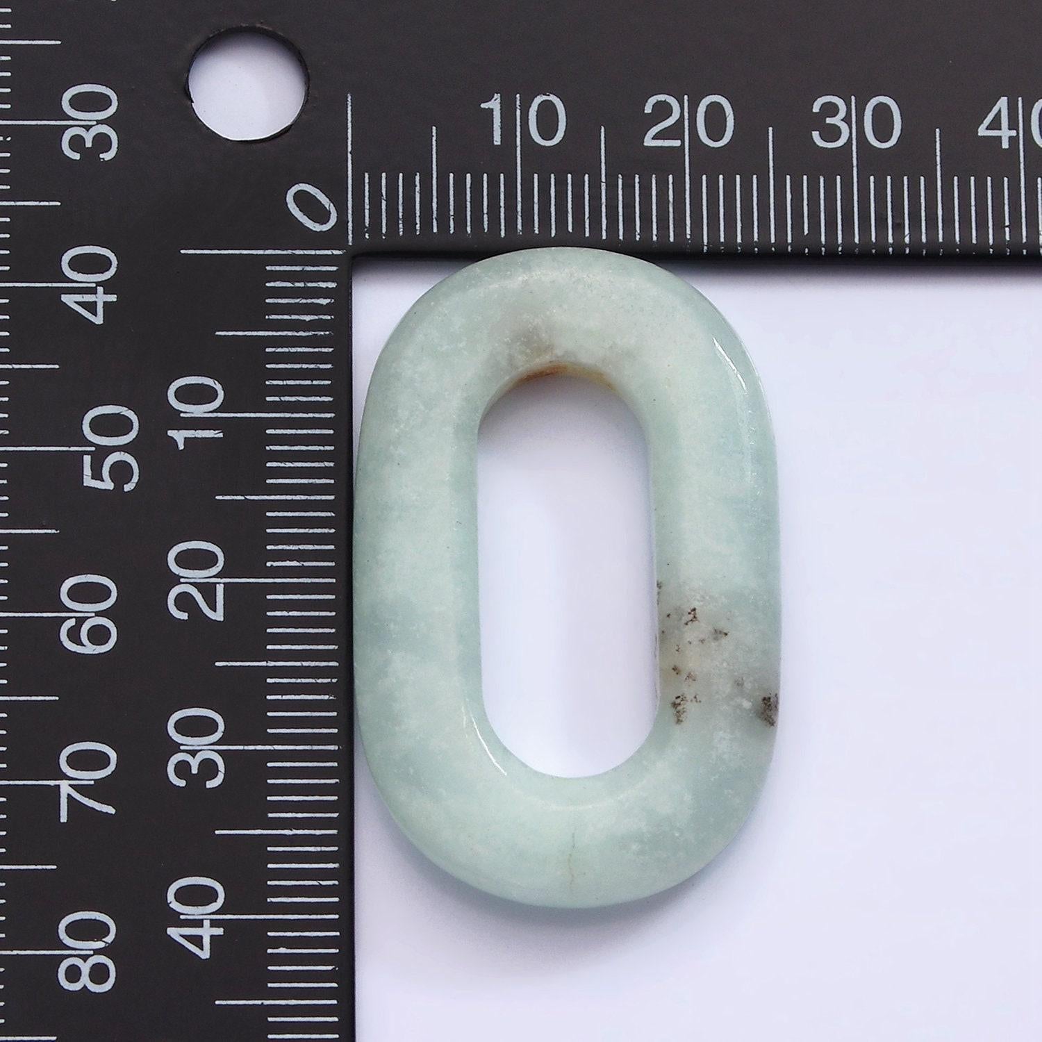 40mm amazonite natural gemstone open oblong rectangular jewelry findings | z549