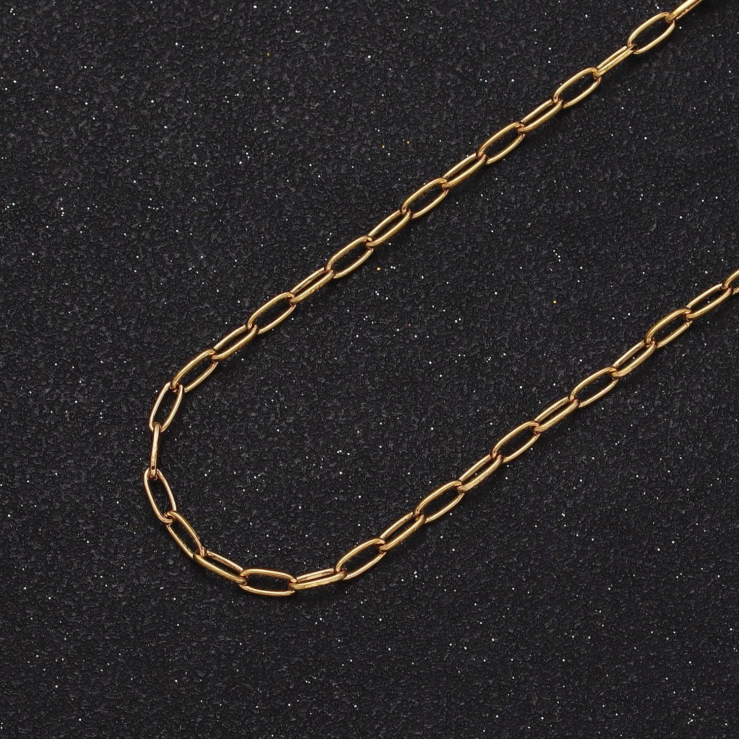 Dainty 2.6mm cable gold & silver bulk chain, 24k gold filled wholesale unfinished jewelry making chain by yard | roll-982, roll-983