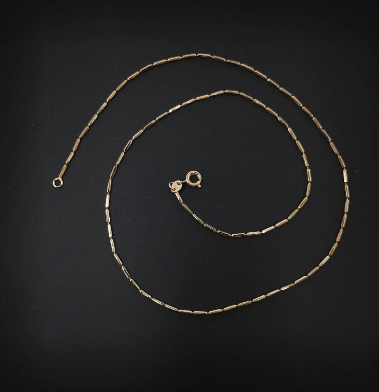 1pc 17.7'' ready to use gold bead necklace chain, layering beaded chain dainty necklace, perfect for pendant charm necklace, 658