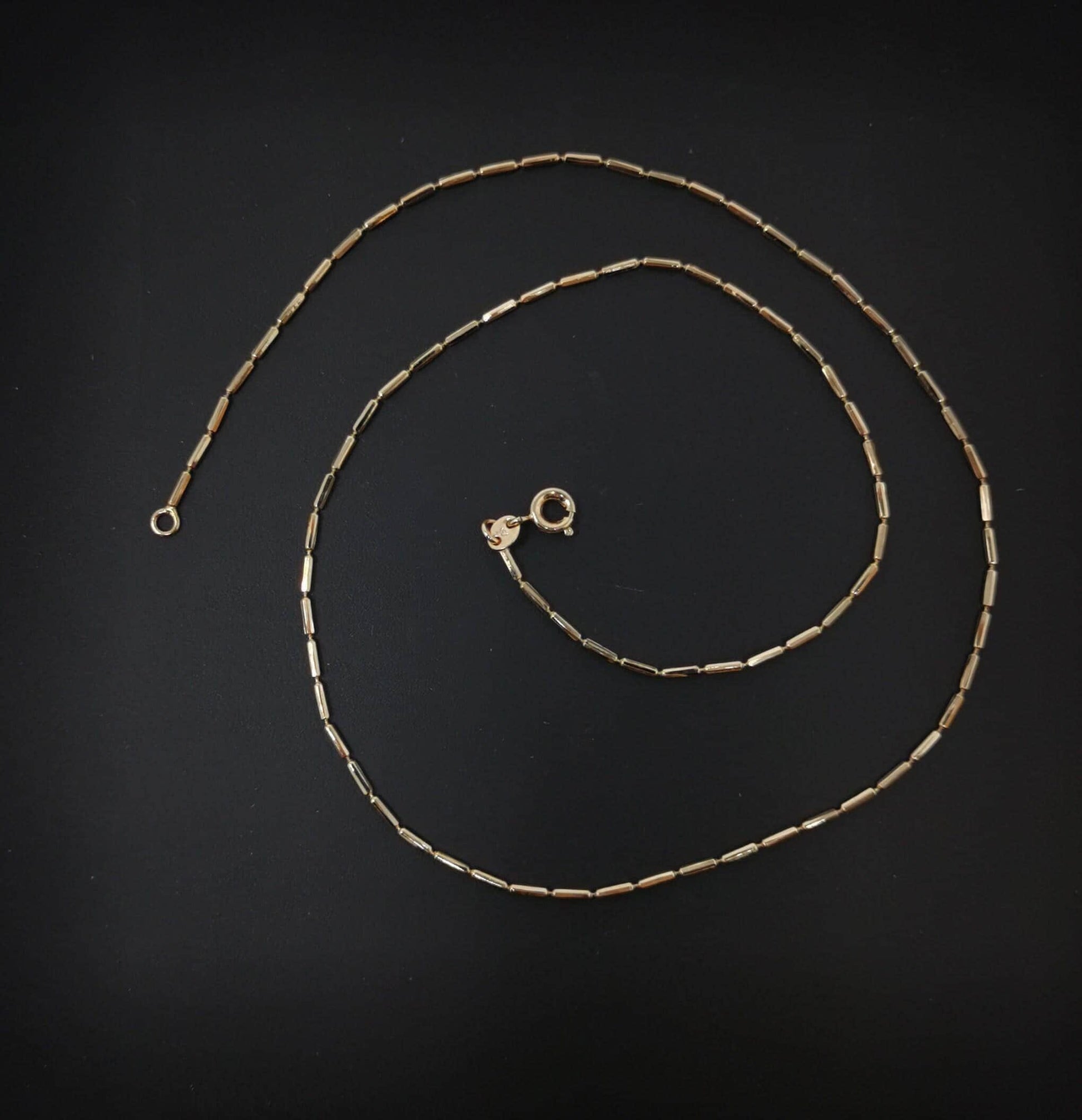 1pc 17.7'' ready to use gold bead necklace chain, layering beaded chain dainty necklace, perfect for pendant charm necklace, 658