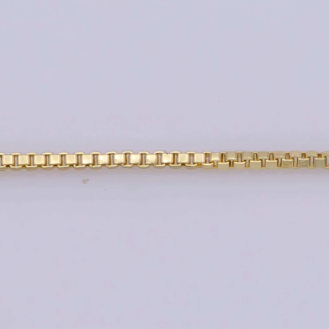 1pc 16.7'' +1" extender ready to wear gold square box chain necklace, layering dainty box chain for jewelry making with pendant charm,wa-281
