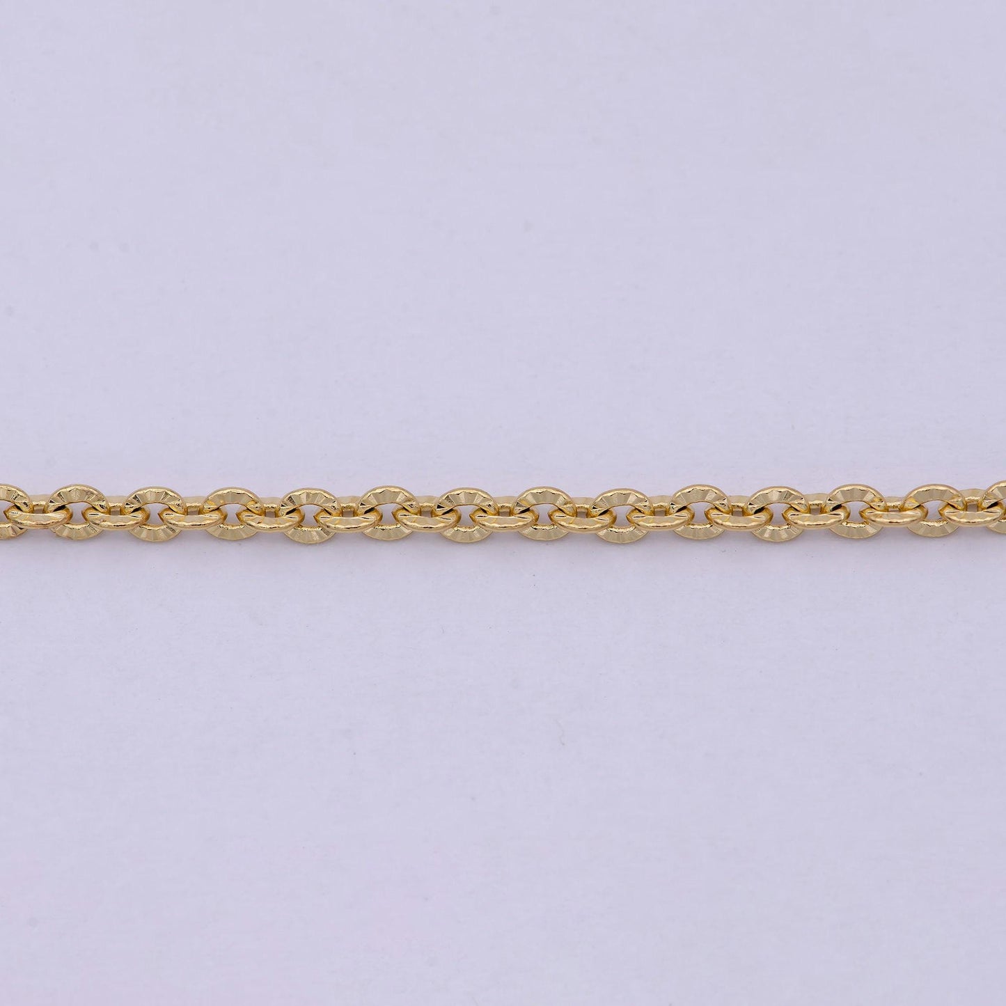 18 inches sunburst cable chain necklace 14k gold filled, 2.4 mm sunburst pattern cable chain w/ lobster clasp | wa-534
