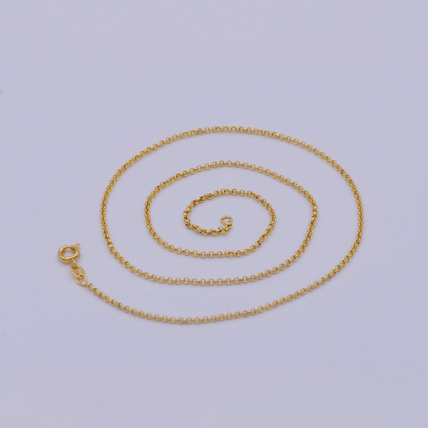 1pc 17.7'' ready to use gold thin rolo necklace chain, small round rolo chain dainty necklace, for pendant charm necklace, wa-468