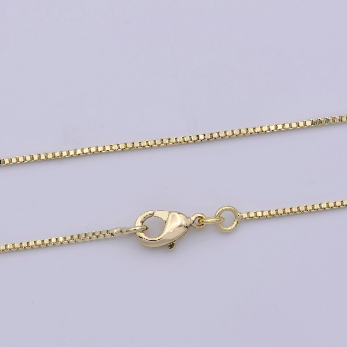 1pc 17.7'' ready to wear gold square box chain necklace, layering dainty box chain for jewelry making with pendant charm, wa-415