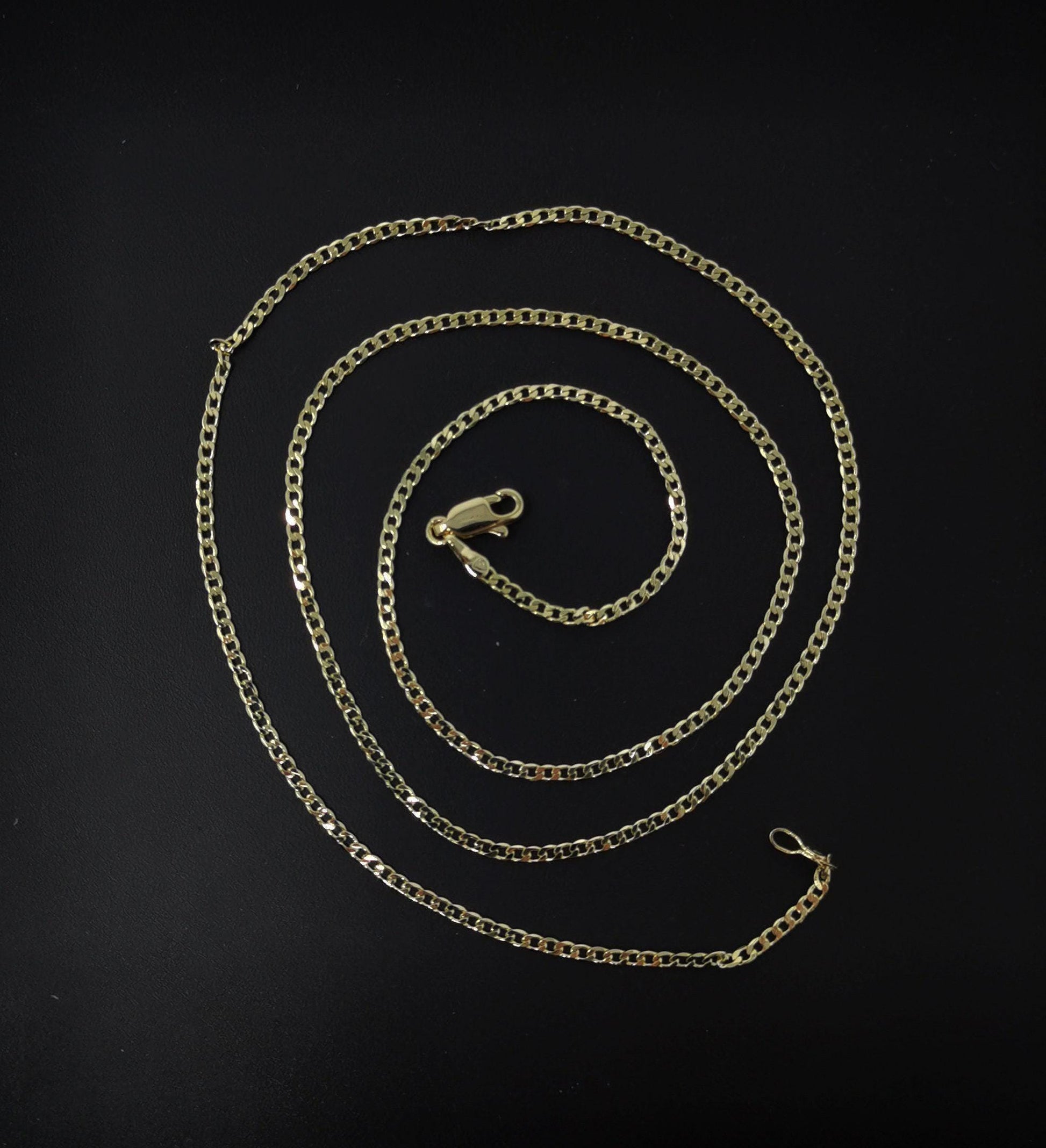 1pc 23.6'' ready to use gold cuban curb necklace chain, layer curb chain dainty necklace, for pendant charm necklace, 554