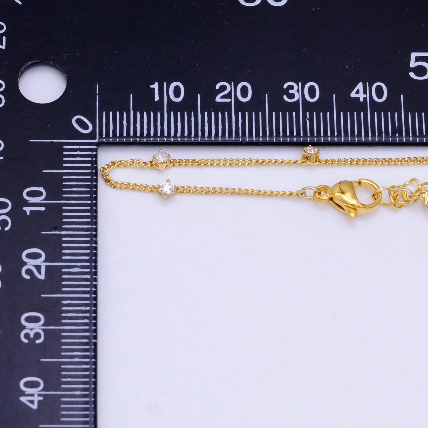 Dainty satellite cz station necklace delicate curb link layering chain necklace with small cz for minimalist jewelry inspired wa2451