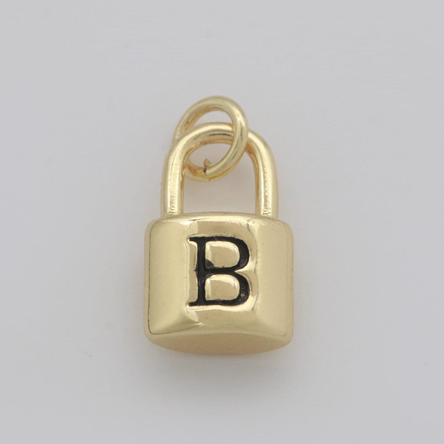 Dainty gold filled padlock letter charms letter initial lock pendant personalized charm for bracelet necklace earring supply, a-822-a