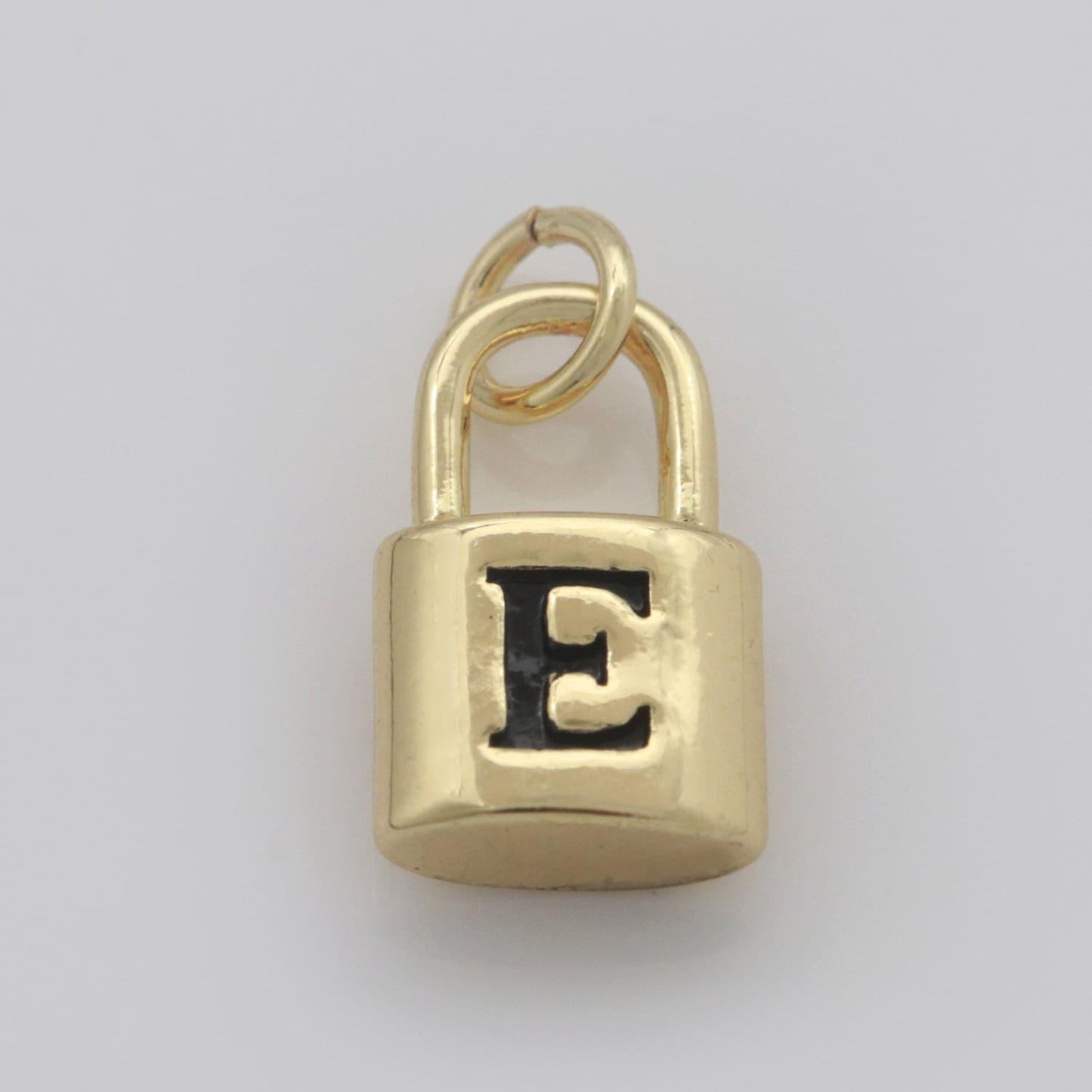 Dainty gold filled padlock letter charms letter initial lock pendant personalized charm for bracelet necklace earring supply, a-822-a