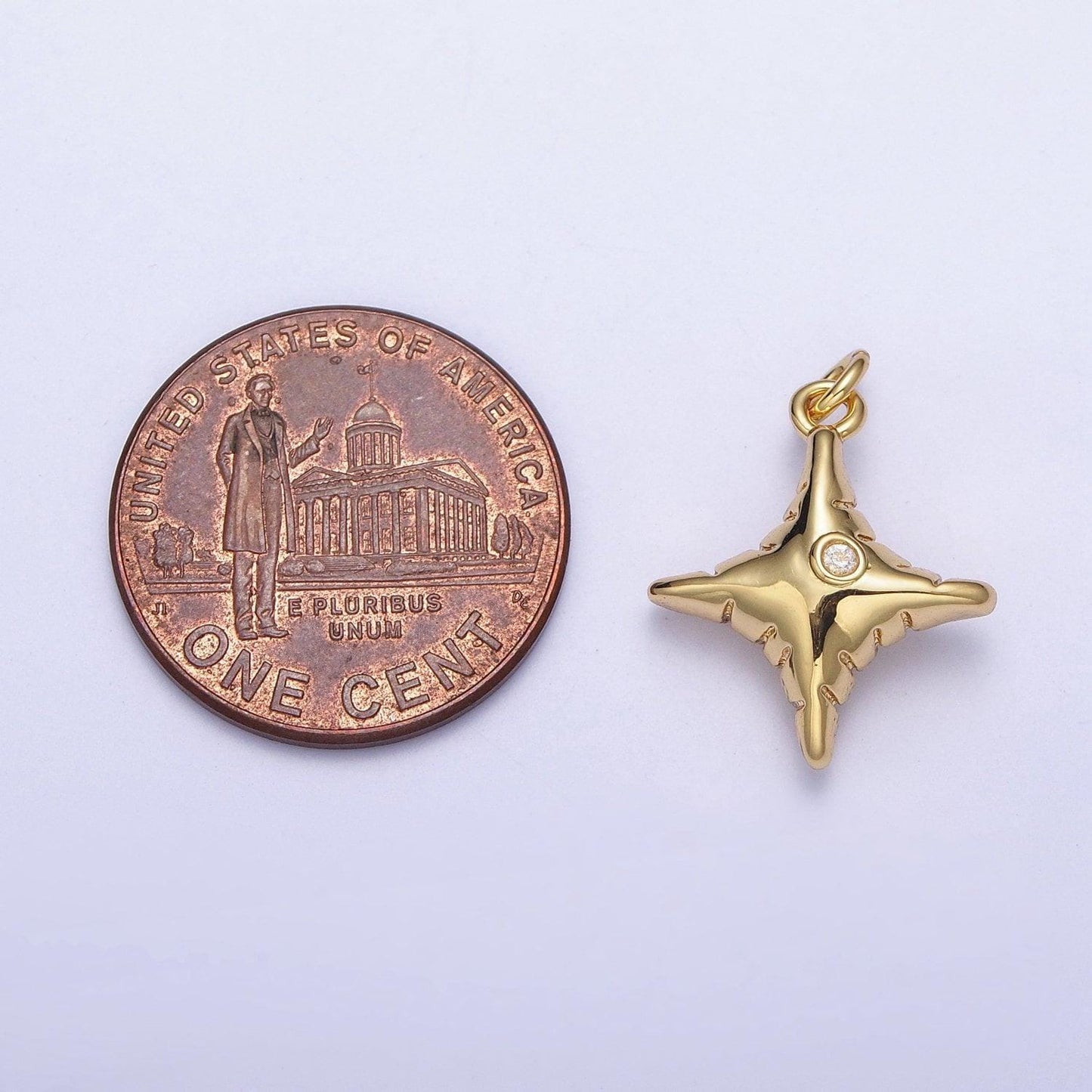 Dainty cz north star balloon pendant, 24k gold plated micro pave cz bright polaris balloon charm for bracelet necklace | ag109