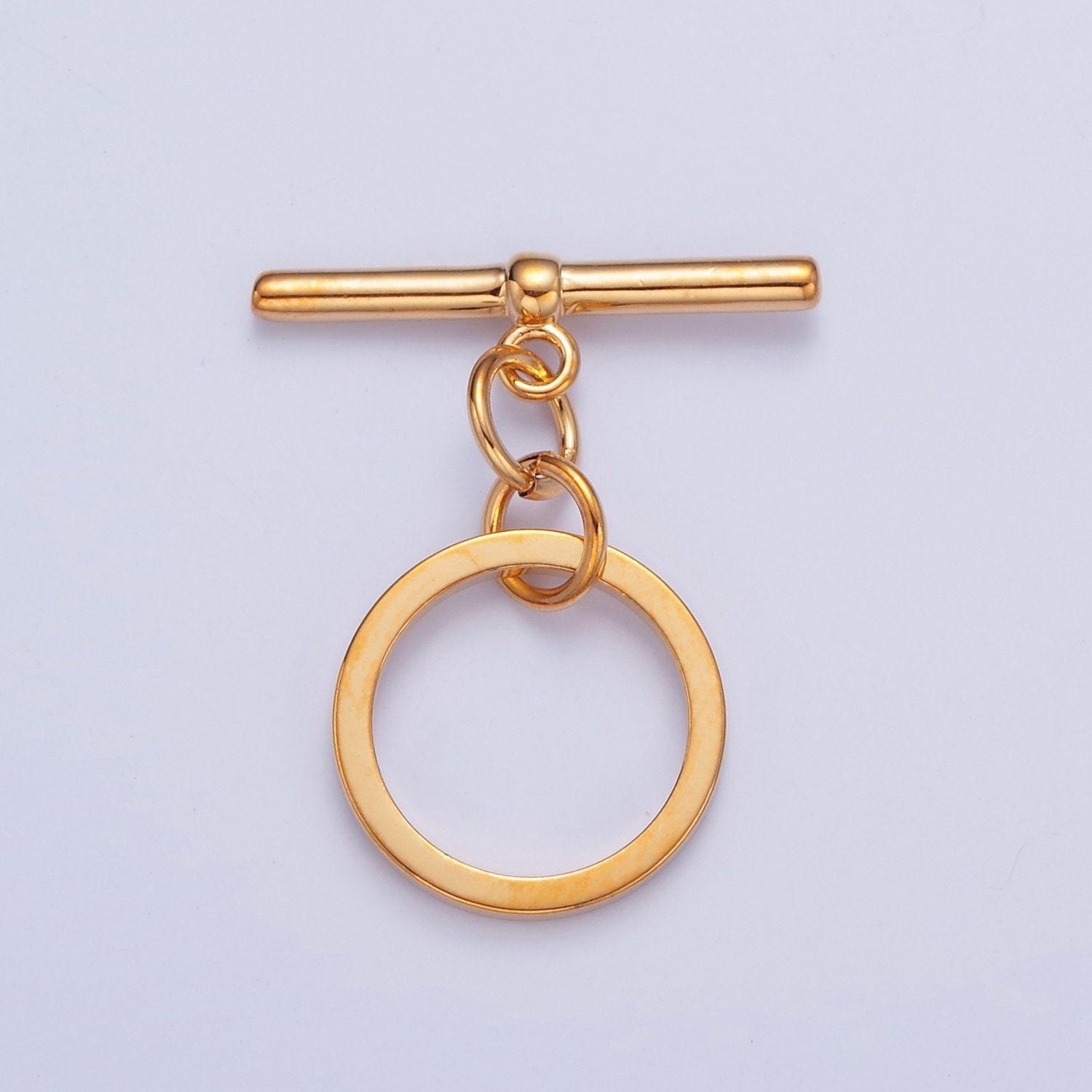 24k/14k gold filled, white-gold filled circle toggle clasp, jewelry clasp ot clasp for bracelet, necklace components l-751