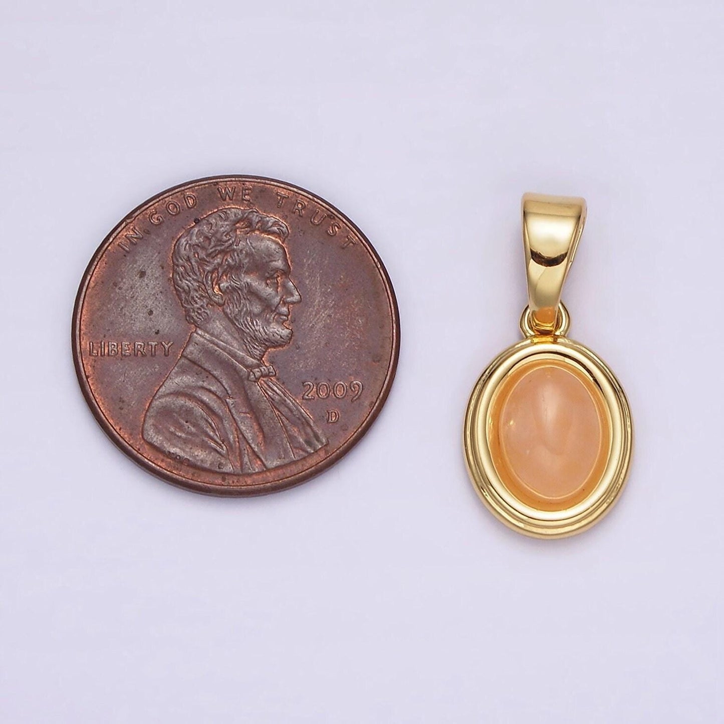 14k gold filled lapis lazuli, peridot, green kyanite, blue agate, sunstone, pink opal bezel oval charm pendant | n1847 - n1852