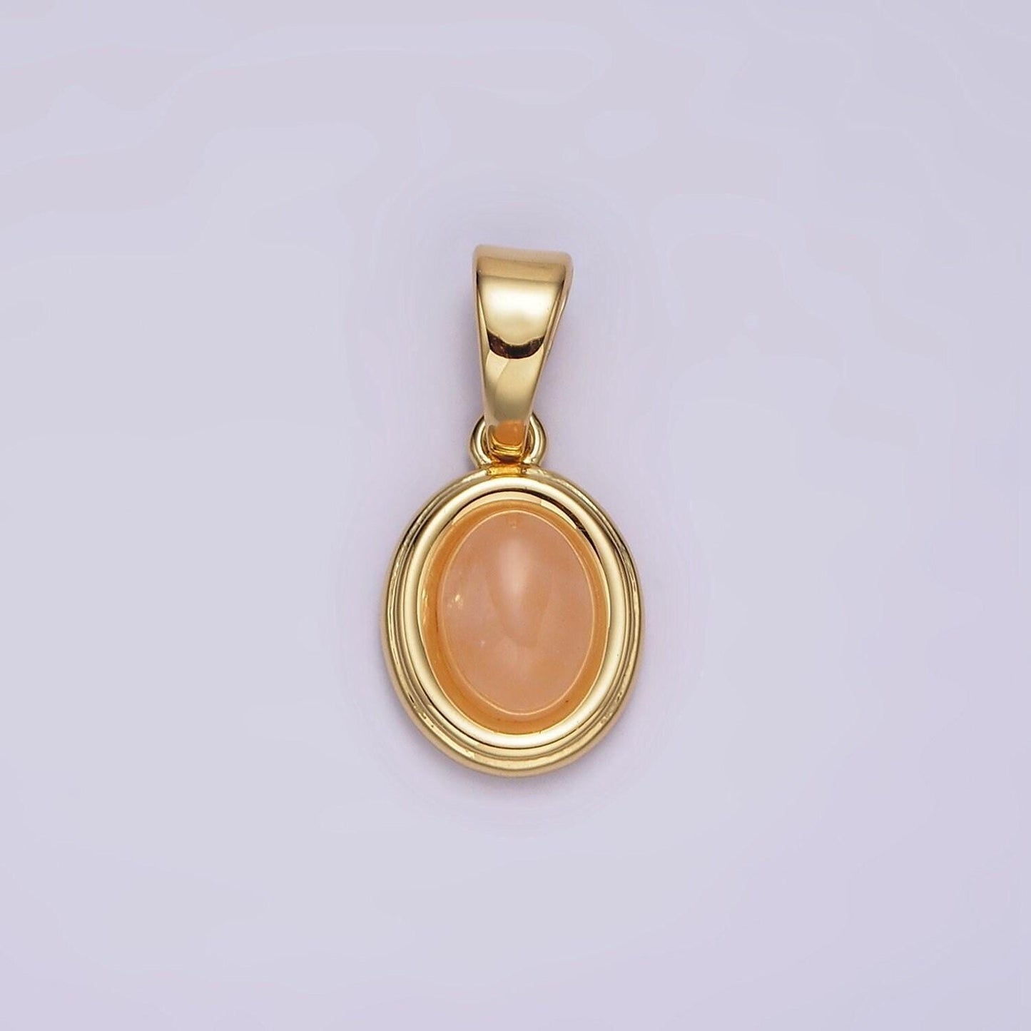 14k gold filled lapis lazuli, peridot, green kyanite, blue agate, sunstone, pink opal bezel oval charm pendant | n1847 - n1852