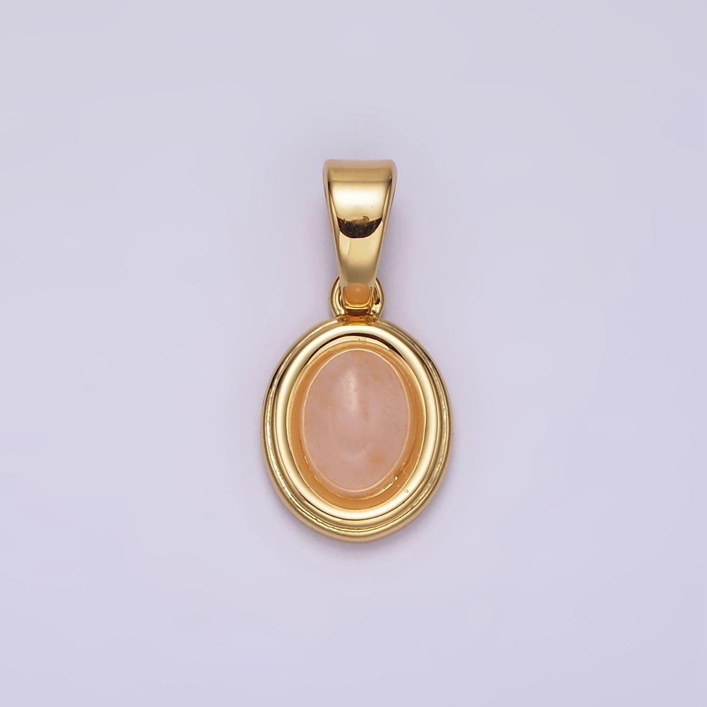 14k gold filled lapis lazuli, peridot, green kyanite, blue agate, sunstone, pink opal bezel oval charm pendant | n1847 - n1852