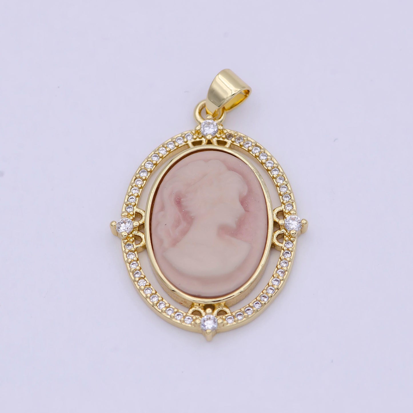 Dainty micro pave green pink blue agate cameo pendant woman italian cameo jewelry charm necklace n-616