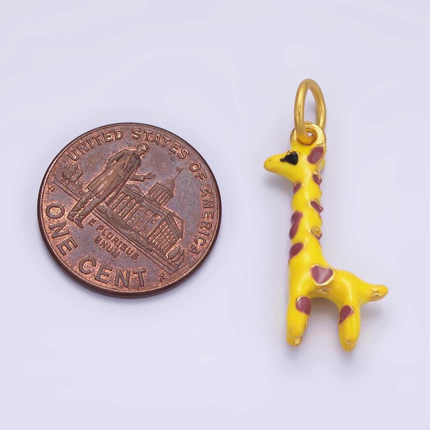 Kawaii enamel giraffe charm yellow animal pendant for kids jewelry making bracelet earring necklace component ag698