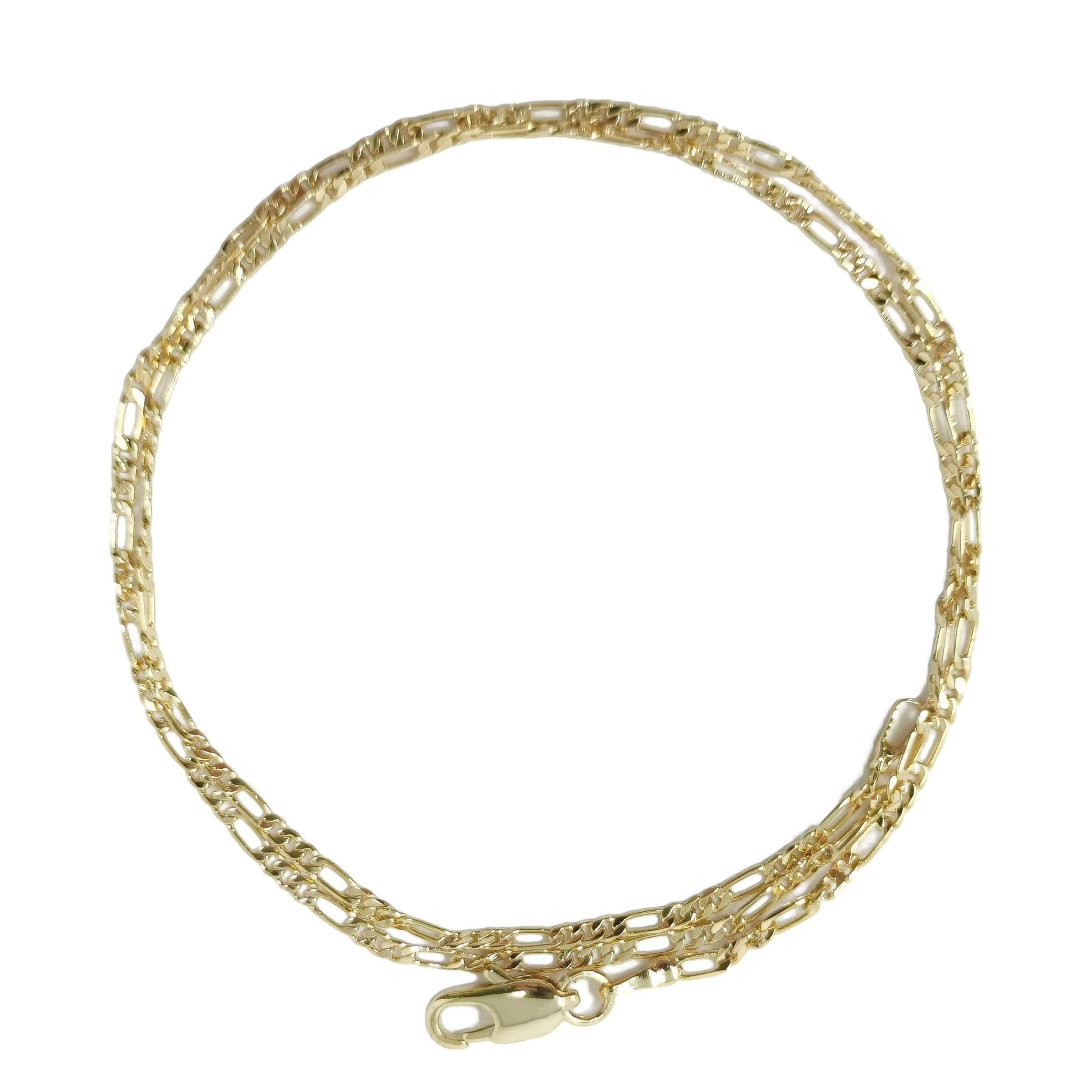 Gold filled 2.0 mm link figaro chain 19.6 inches for wholesale necklace dainty jewelry making supplies wa-777