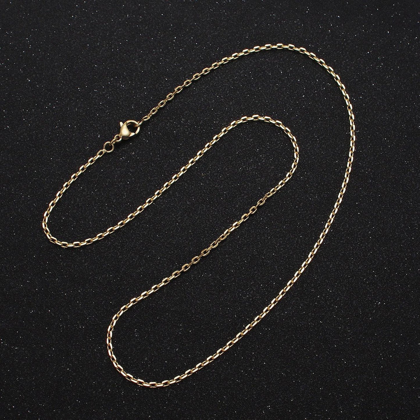 Dainty gold cable chain 17.75 inch necklace simple, everyday layering necklace wa1642