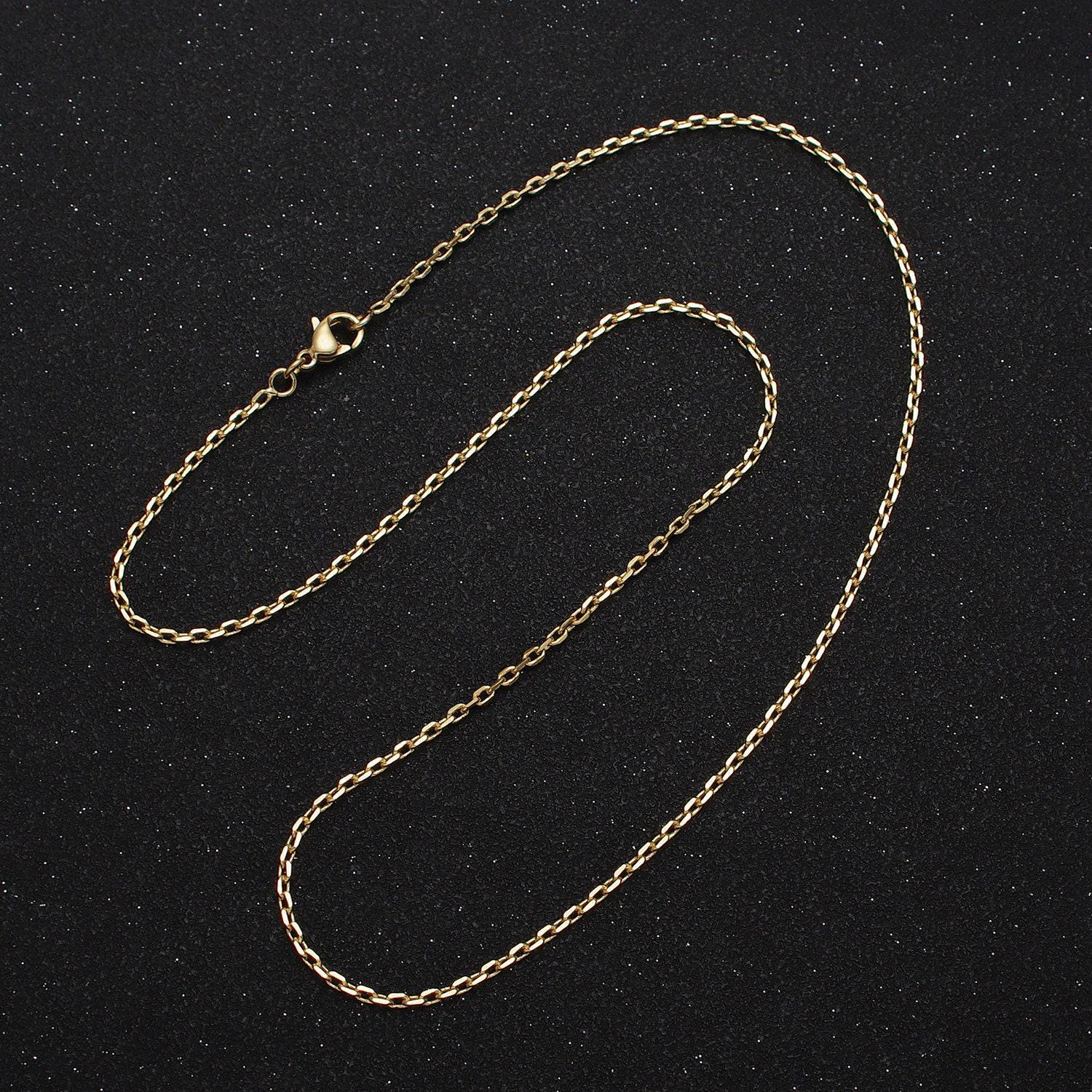 Dainty gold cable chain 17.75 inch necklace simple, everyday layering necklace wa1642