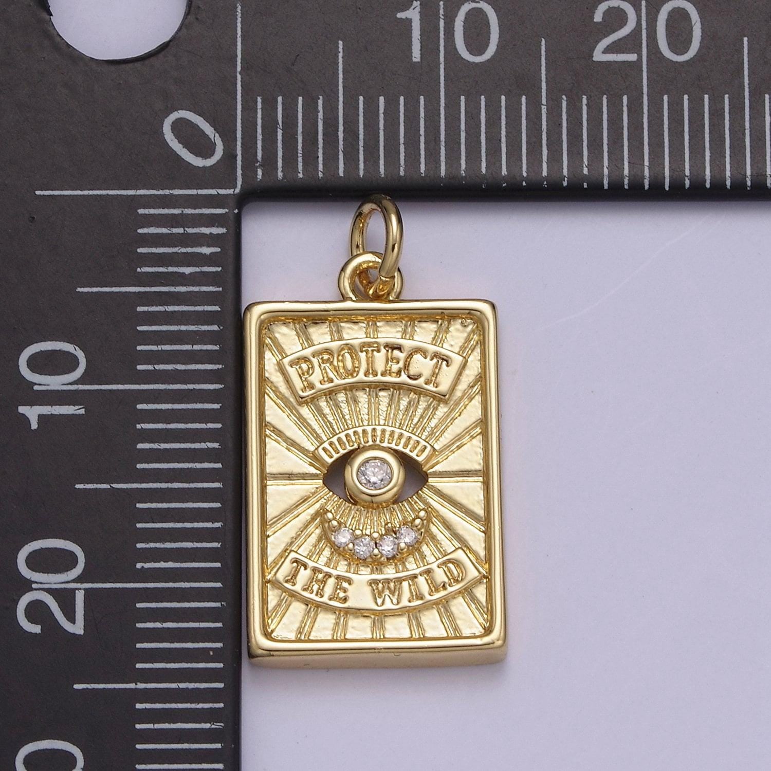 Dainty protect the wild evil eye micro cz pave 14k gold filled tag | diy amulet charm fashion jewelry necklace bracelet | n-850