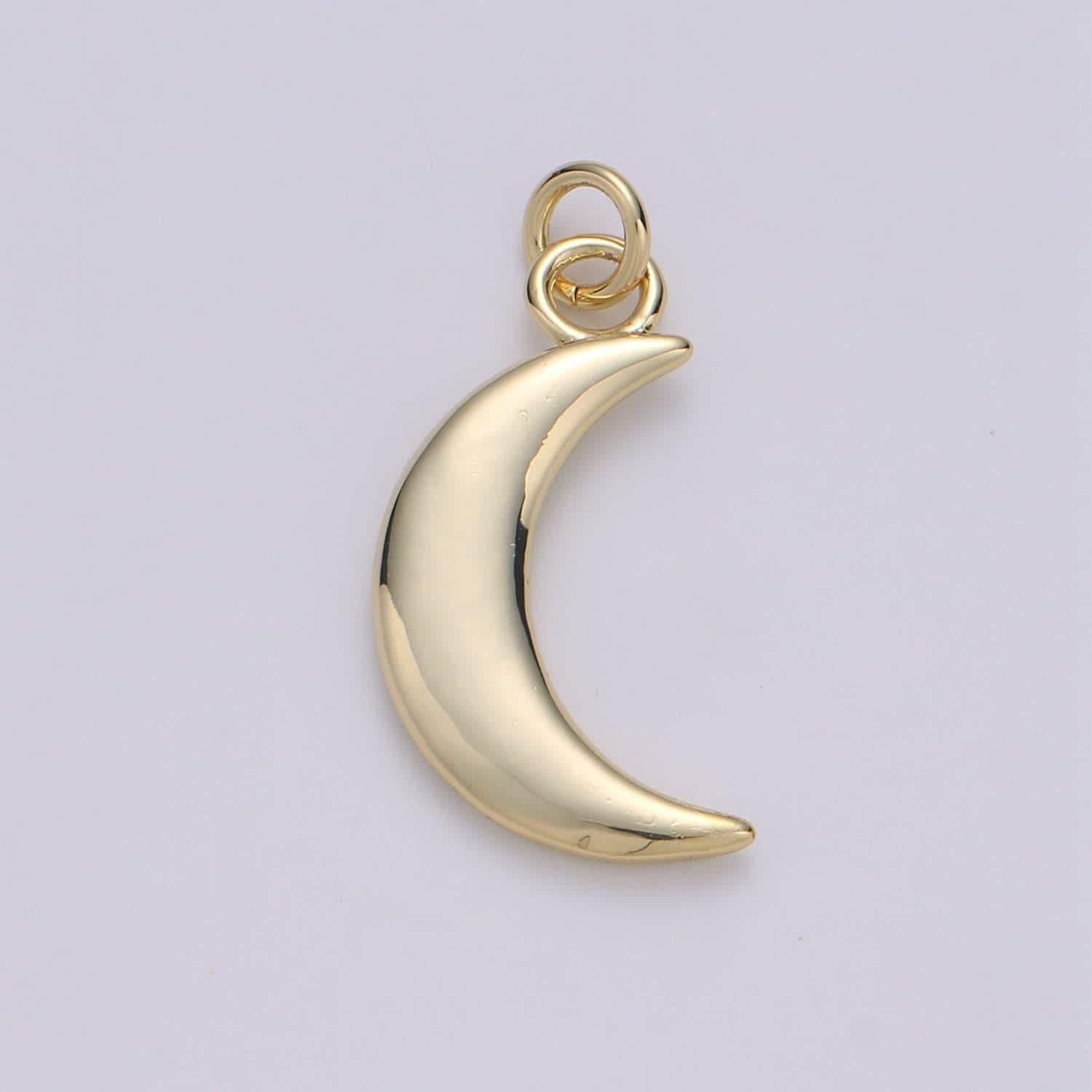 Crescent moon charm necklace, gold moon pendant necklace, celestial gold jewelry for earing, bracelet, minimalist jewelry,d-350