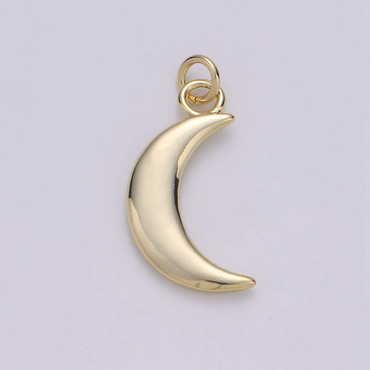 Crescent moon charm necklace, gold moon pendant necklace, celestial gold jewelry for earing, bracelet, minimalist jewelry,d-350