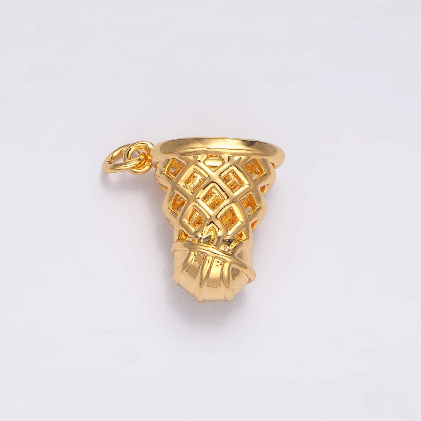 24k gold filled basketball pendant charm ring basket ball slam dunk pendant for sport jewelry making supply w094