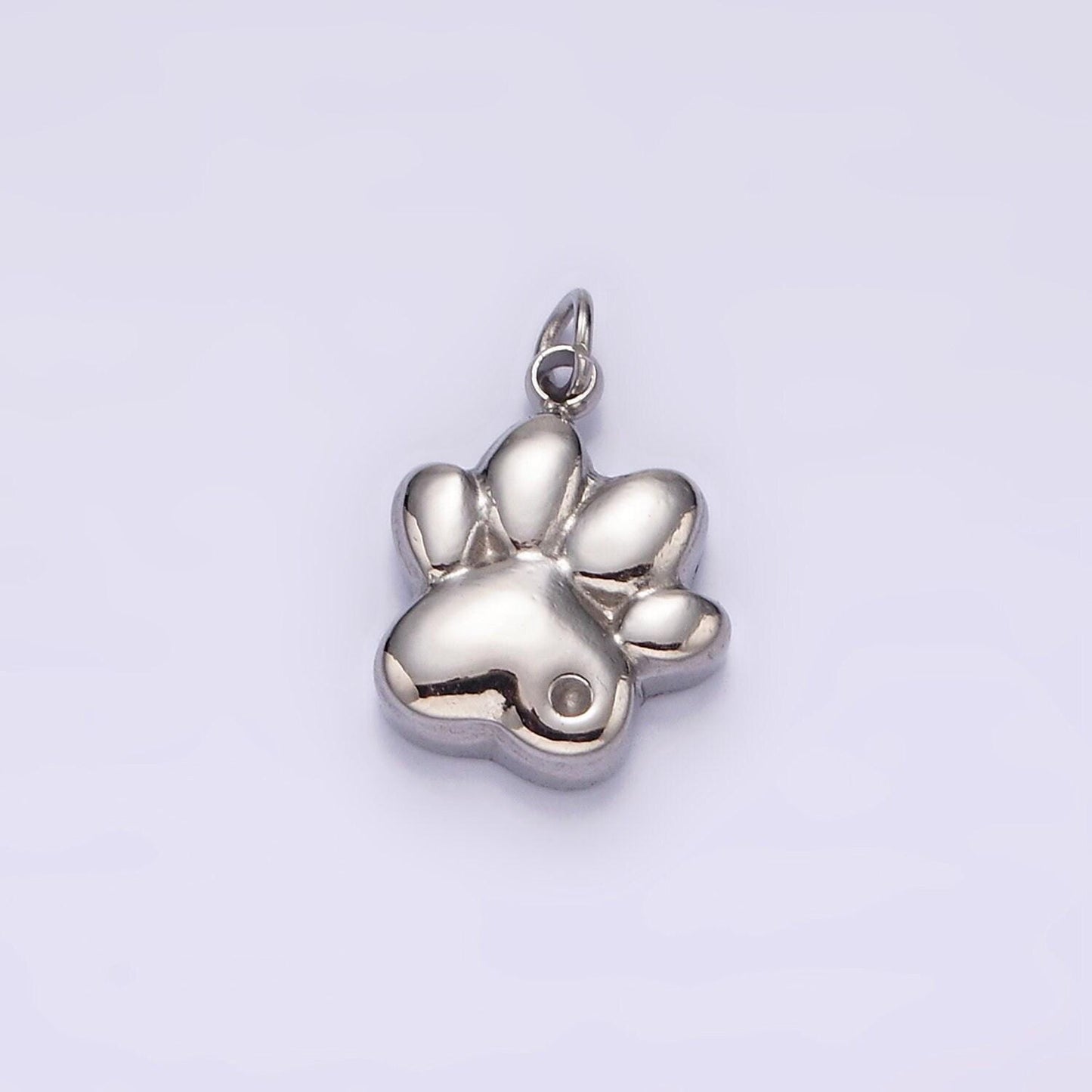 Stainless steel dot pawprint pet animal minimalist charm in gold & silver | p1309
