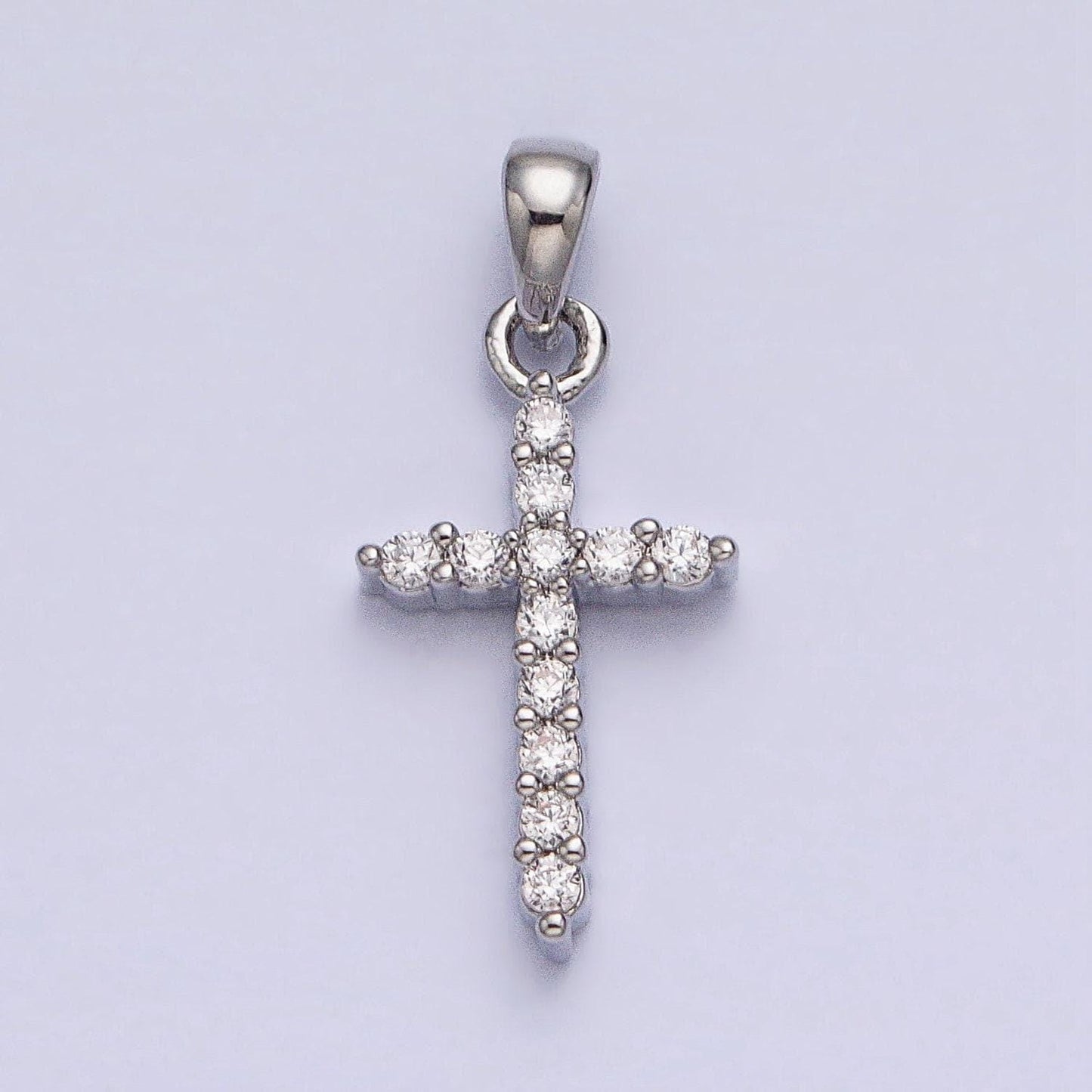 Dainty gold micro pave cz cross charm for easy self-making jewelry, good for earring, necklace, and bracelet, chgf-841