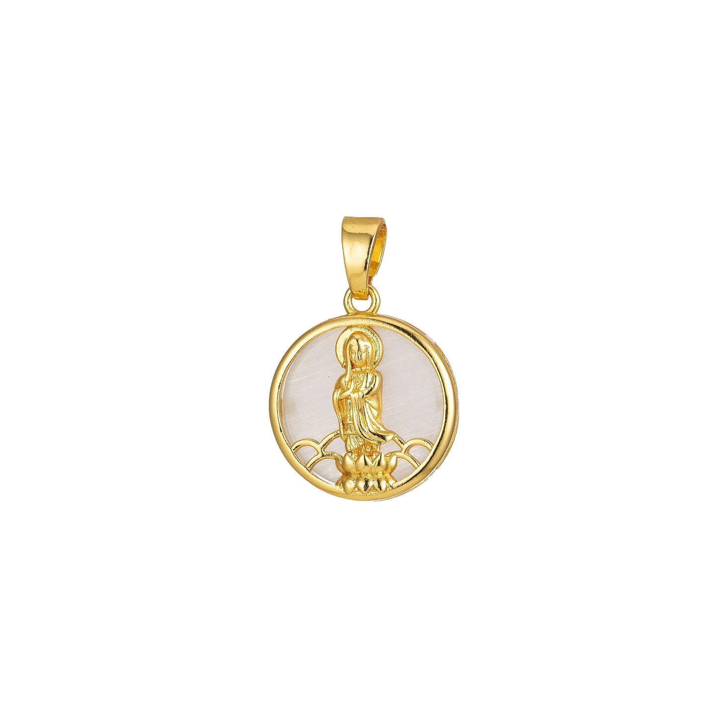 1pc quan yin pendant buddha kuan yin dainty religious necklace bracelet charm findings for jewelry making