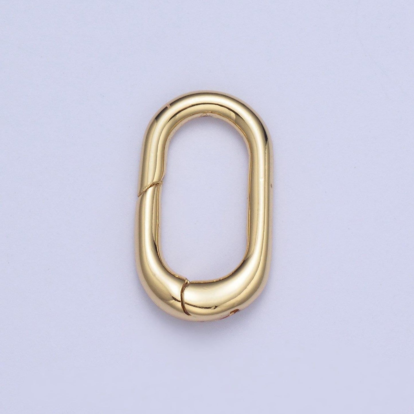 24k gold plated oval spring clasp, gold spring carabiner clasp, dainty minimalist clasp for jewelry making | l-916