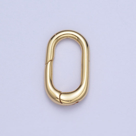 24k gold plated oval spring clasp, gold spring carabiner clasp, dainty minimalist clasp for jewelry making | l-916