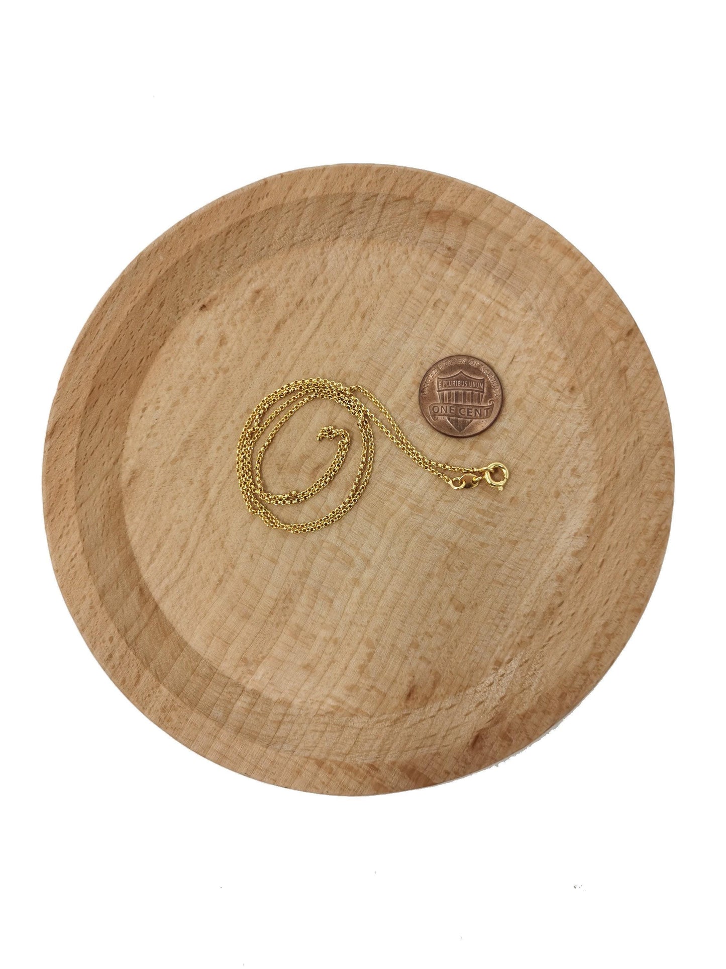 17.7'' ready to use 24k gold thin rolo necklace chain, layering rolo chain dainty necklace, for pendant charm necklace making, 443