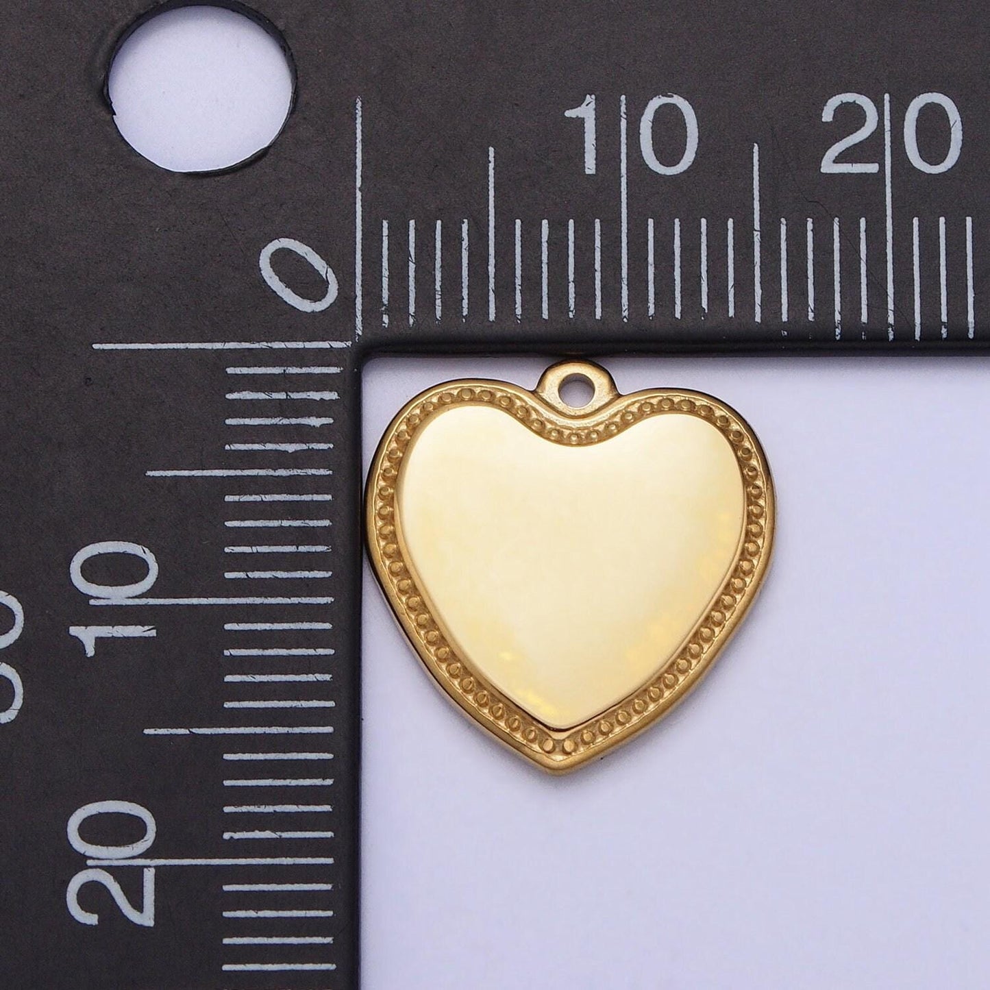 Dainty stainless steel heart charm in gold & silver love pendant lead nickel free tarnish free | p-893