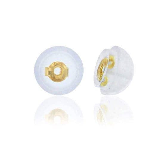 10 pair gold silicone backs backs silicone ear stud back stoppers earring clutch padded mushroom safety grip backing hypoallergenic silver