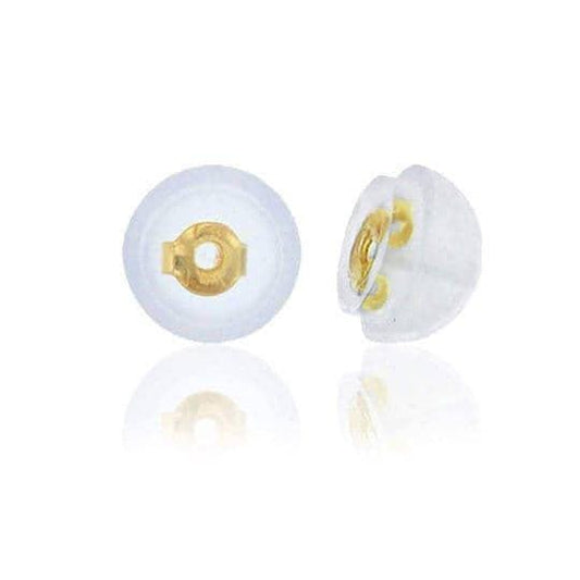 10 pair gold silicone backs backs silicone ear stud back stoppers earring clutch padded mushroom safety grip backing hypoallergenic silver