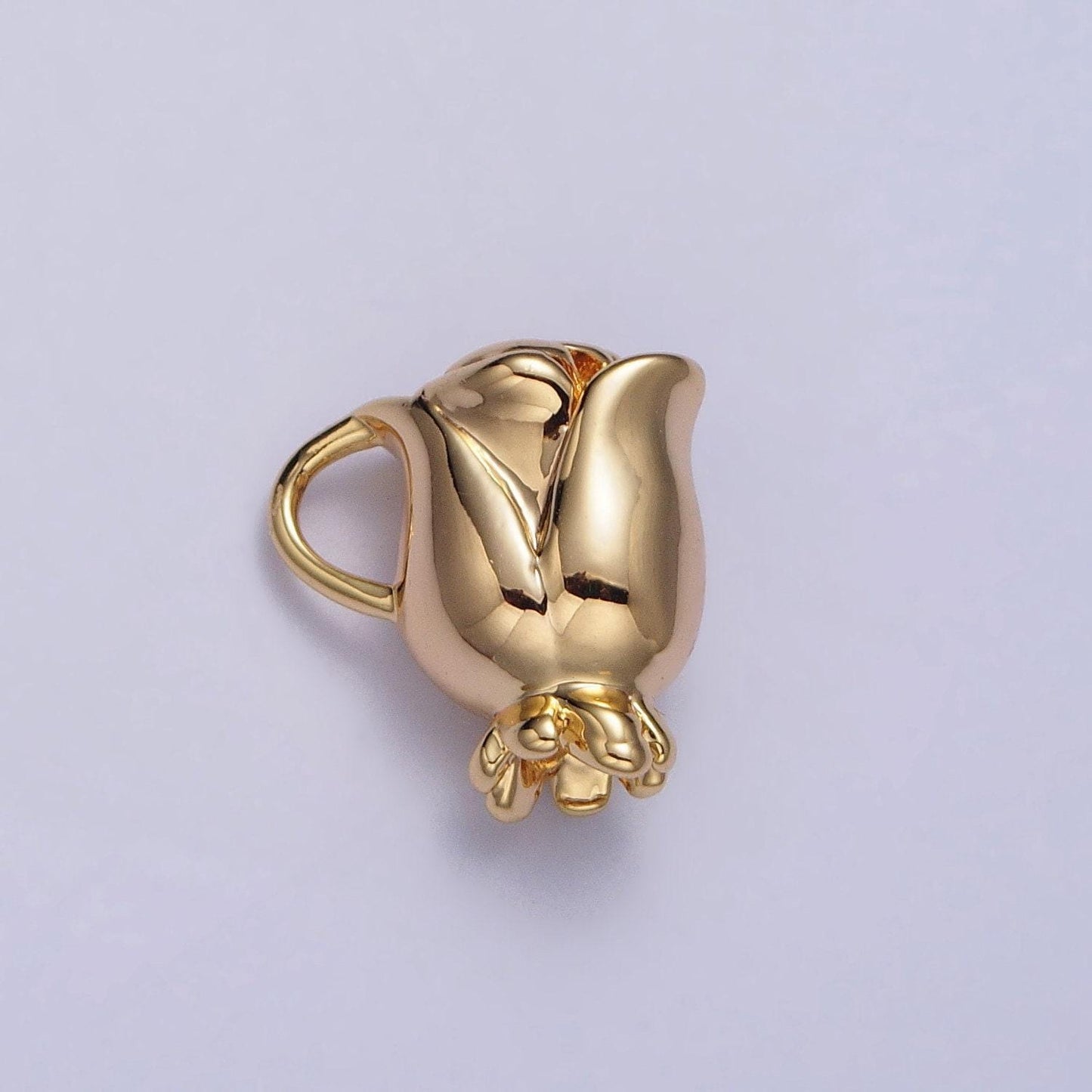 Gold rosebud flower charms silver rose flower pendant gold plated flower pendant jewelry necklace earring bracelet charm component ac119