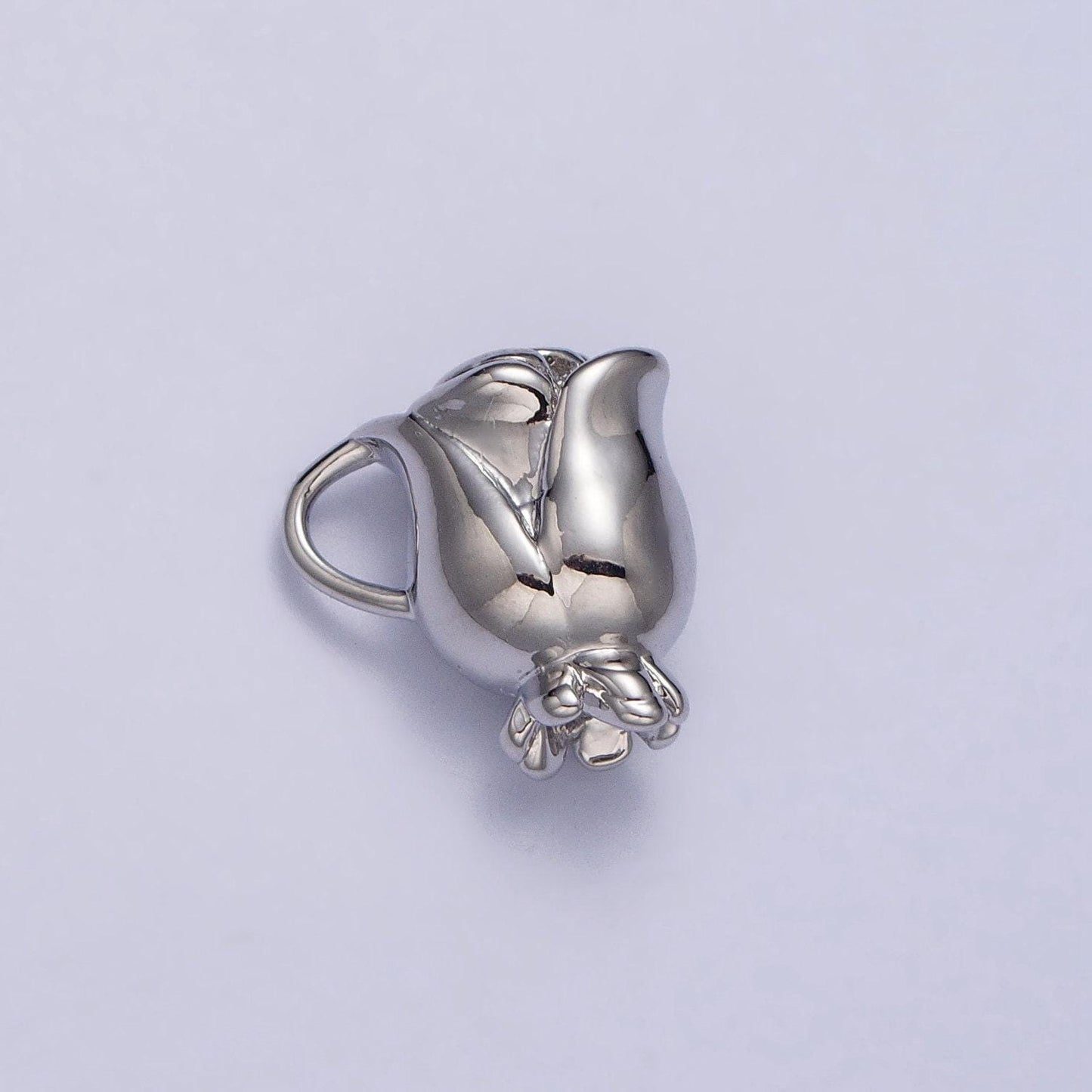 Gold rosebud flower charms silver rose flower pendant gold plated flower pendant jewelry necklace earring bracelet charm component ac119