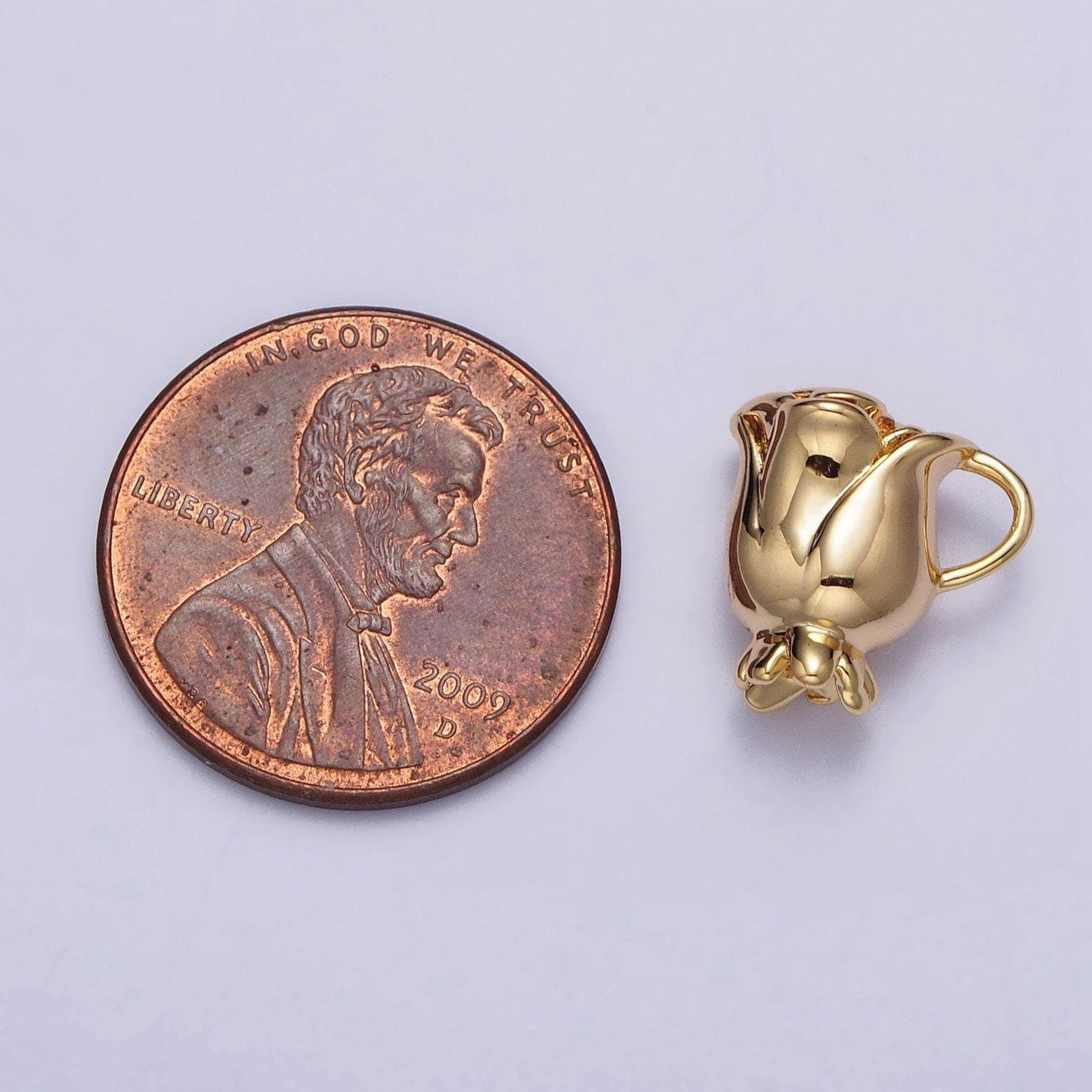Gold rosebud flower charms silver rose flower pendant gold plated flower pendant jewelry necklace earring bracelet charm component ac119