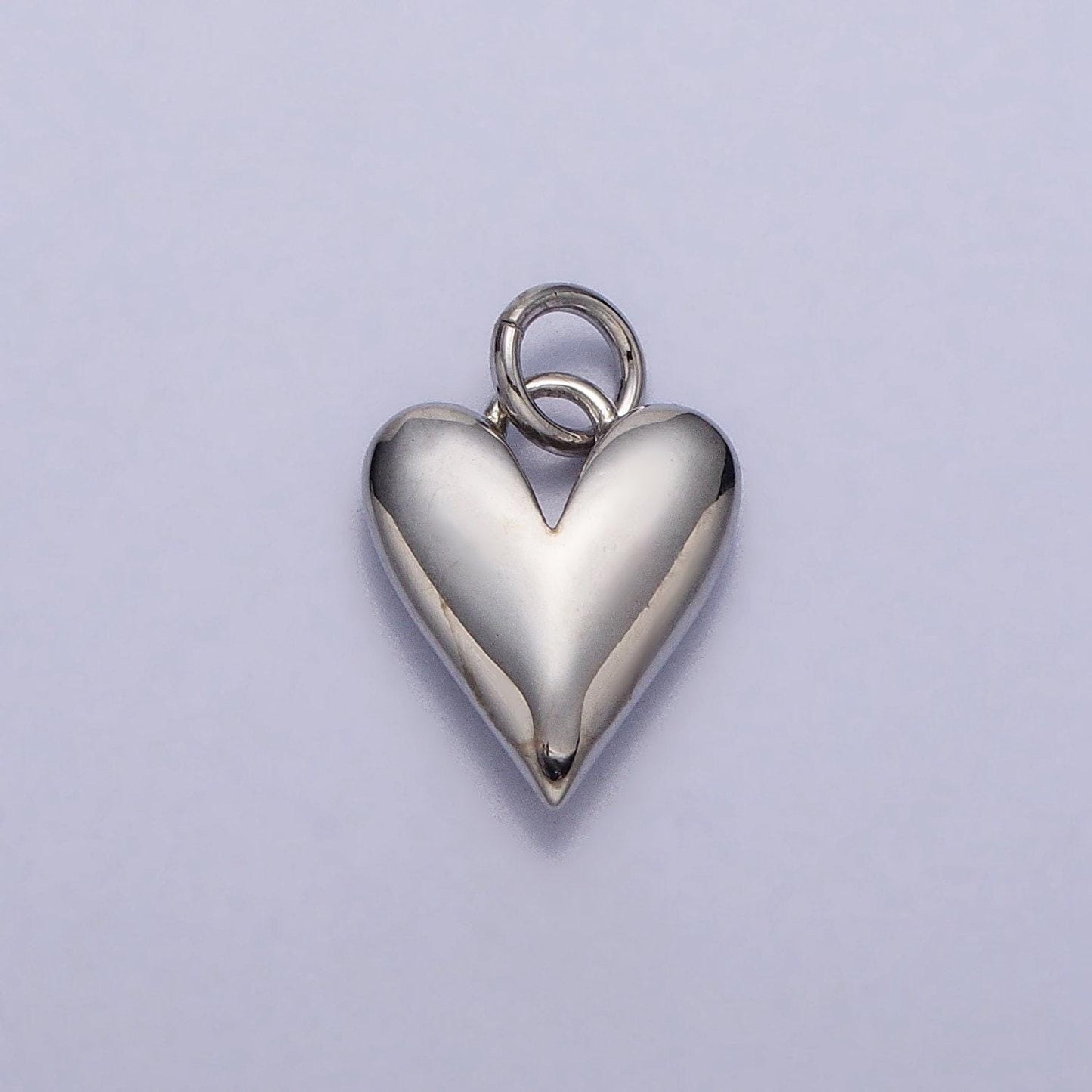 Mini gold heart charm pendant puffy heart charm silver 3d gold heart charm for bracelet necklace earring supply valentine gift idea ac305