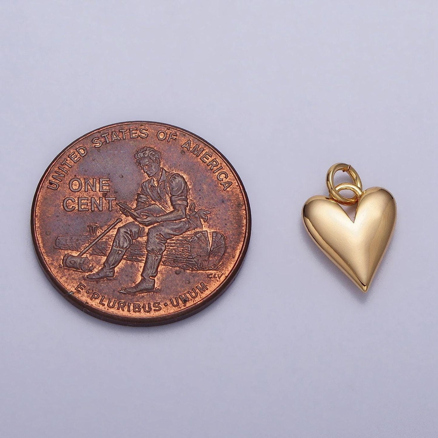 Mini gold heart charm pendant puffy heart charm silver 3d gold heart charm for bracelet necklace earring supply valentine gift idea ac305