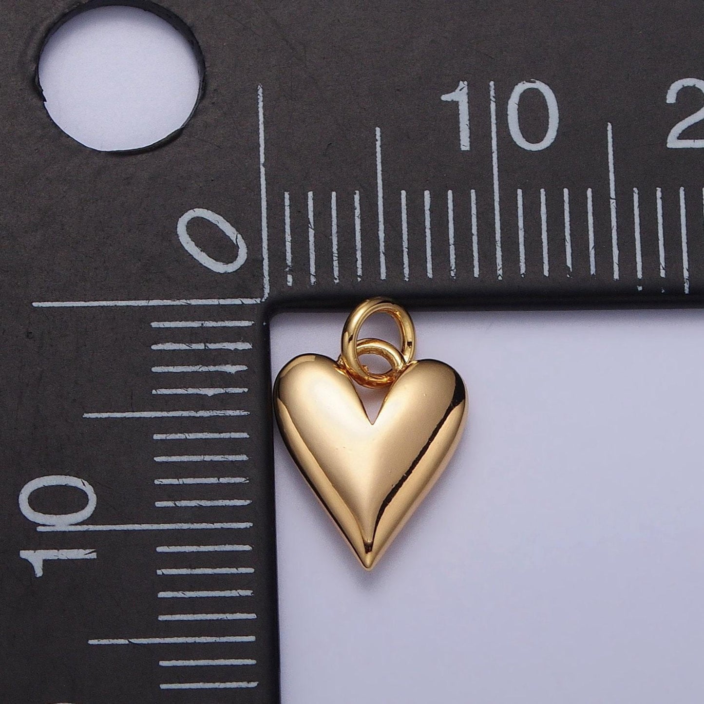 Mini gold heart charm pendant puffy heart charm silver 3d gold heart charm for bracelet necklace earring supply valentine gift idea ac305