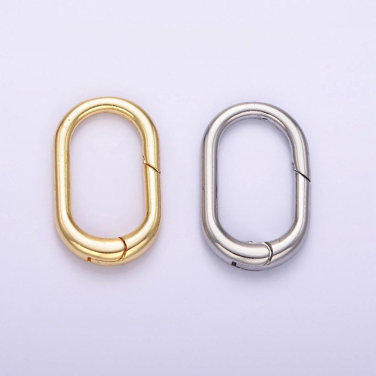 Gold & silver wide oval clasp gold filled | z-803