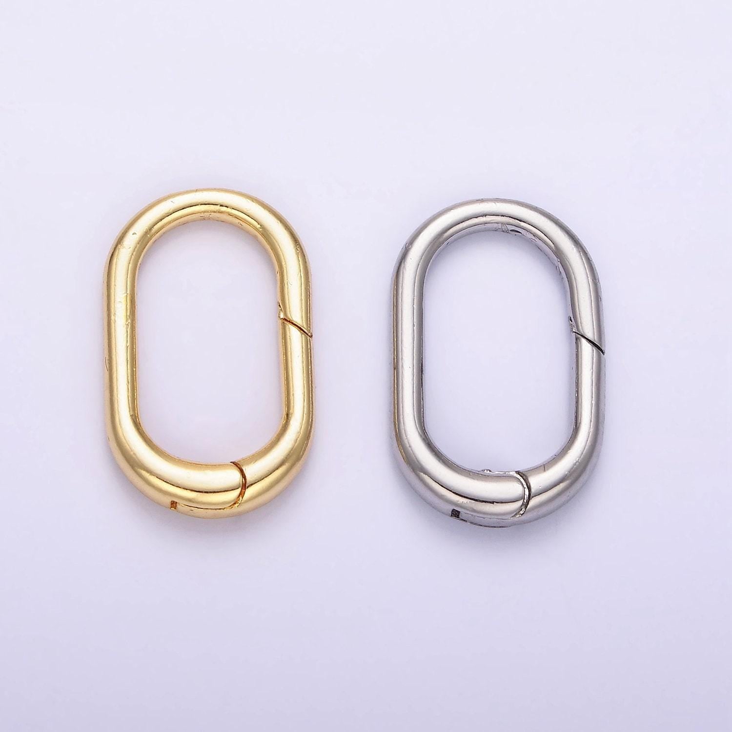 Gold & silver wide oval clasp gold filled | z-803