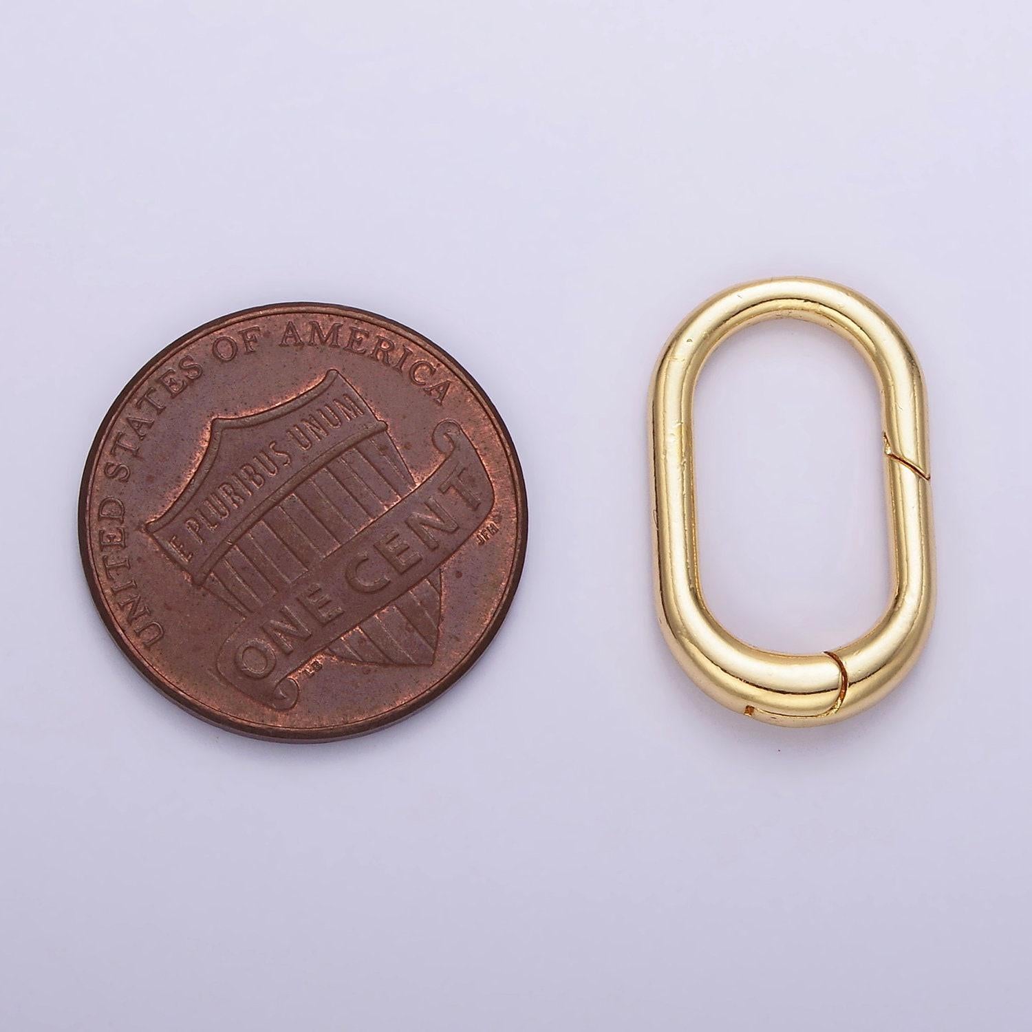 Gold & silver wide oval clasp gold filled | z-803