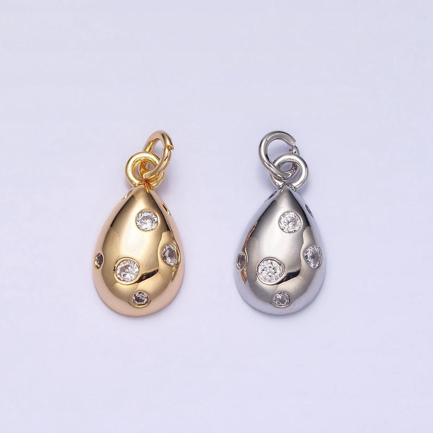 Dainty gold bubble charm, bubble pendant, bubble tear drop charm, tiny rain drop bubble charm 16k gold filled ac490